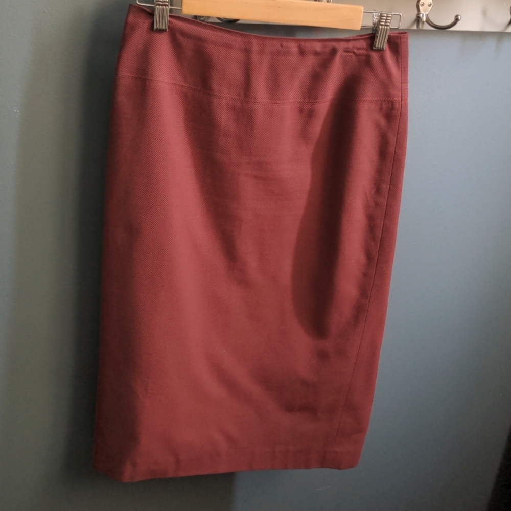 J Crew midi burgundy and black skirt 2